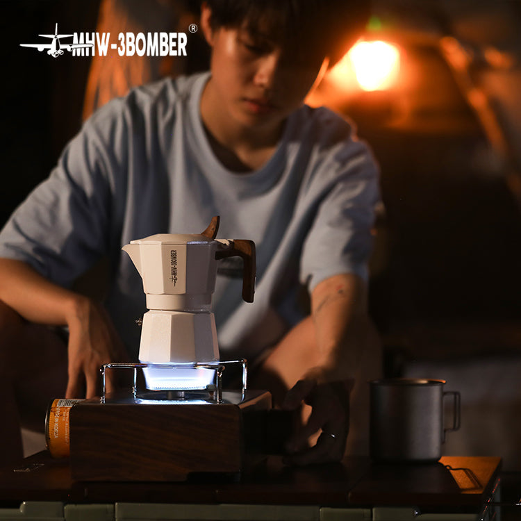 MHW-3BOMBER Double Valve Moka Pot Espressokocher 100 ml, Camping
