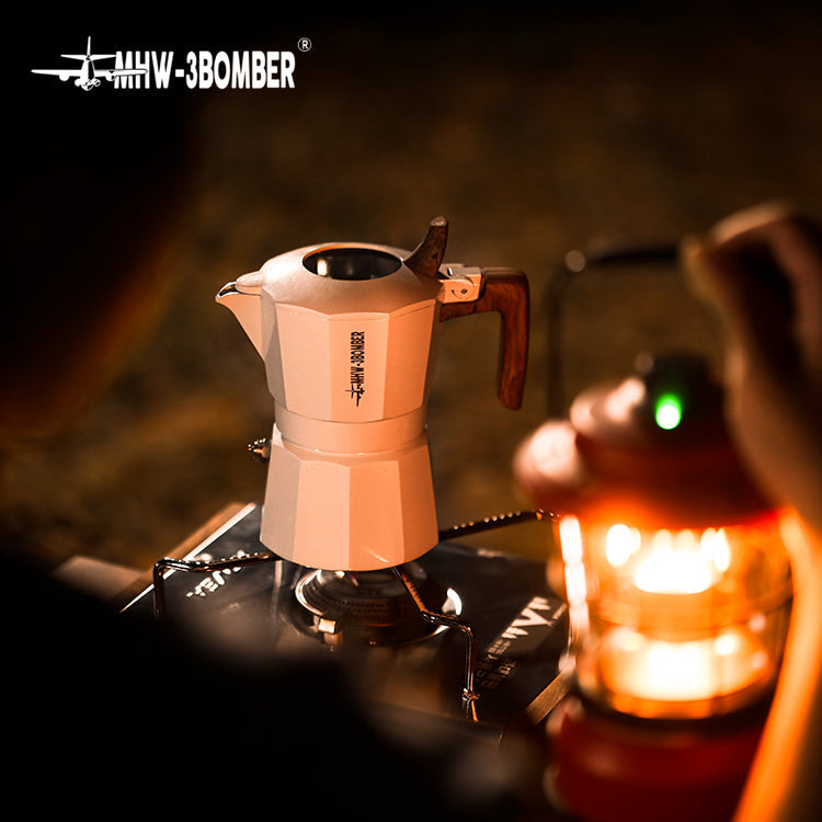 MHW-3BOMBER Double Valve Moka Pot Espressokocher 100 ml Camping