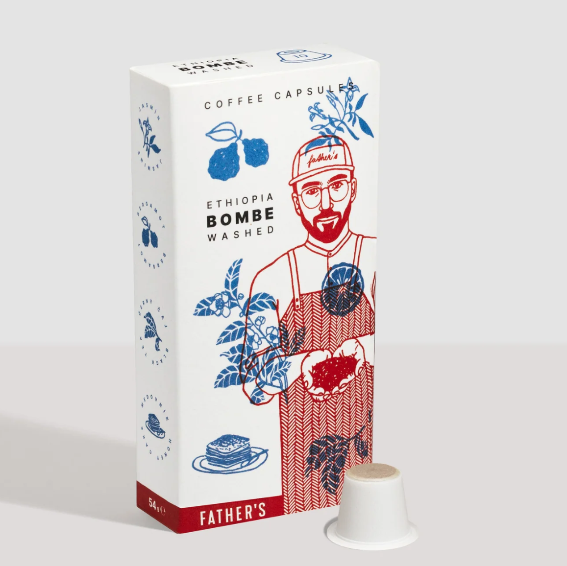 Kaffeekapseln Ethiopia Bombe Washed, Jasmin, Bergamotte, Schwarzer Tee 10 Stück