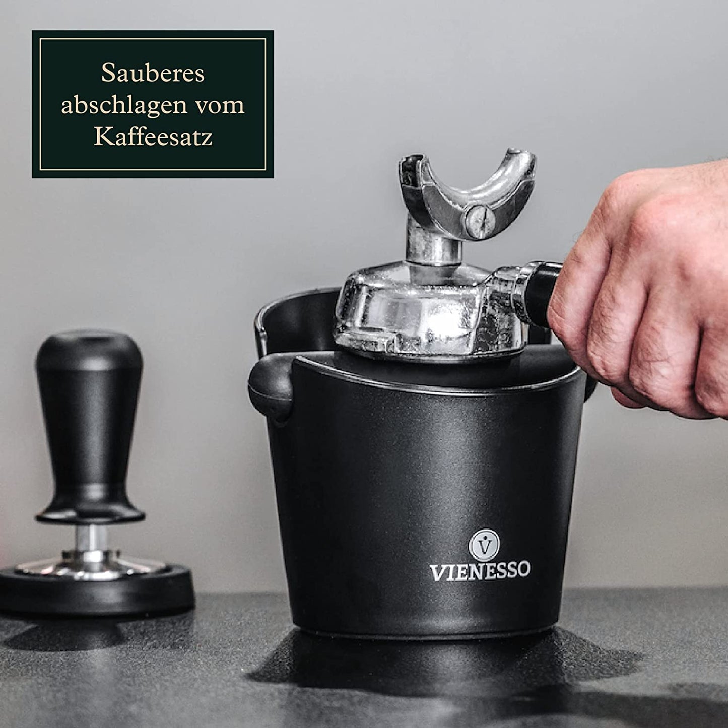Abschlagbox zum Kaffeesatz abschlagen - Abschlagbehälter mit abnehmbarer Aklopfstange