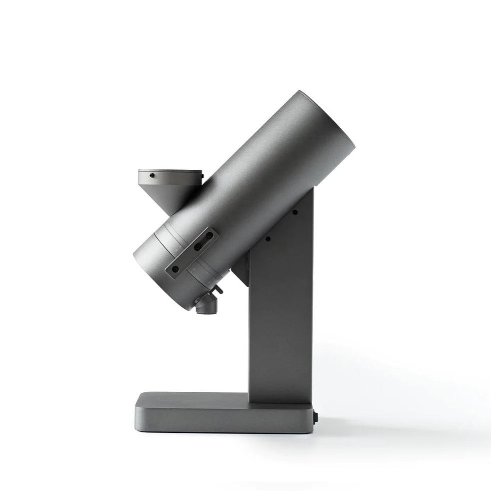 Acaia Orbit Single Dose Grinder elektrische Kaffeemühle grau, Seitenansicht