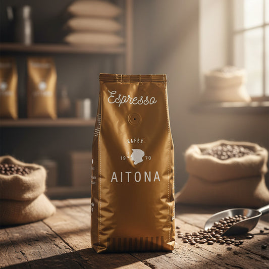 Aitona BLEND N° 8 ESPRESSO NATURAL 1 kg Beans Bronzener Beutel