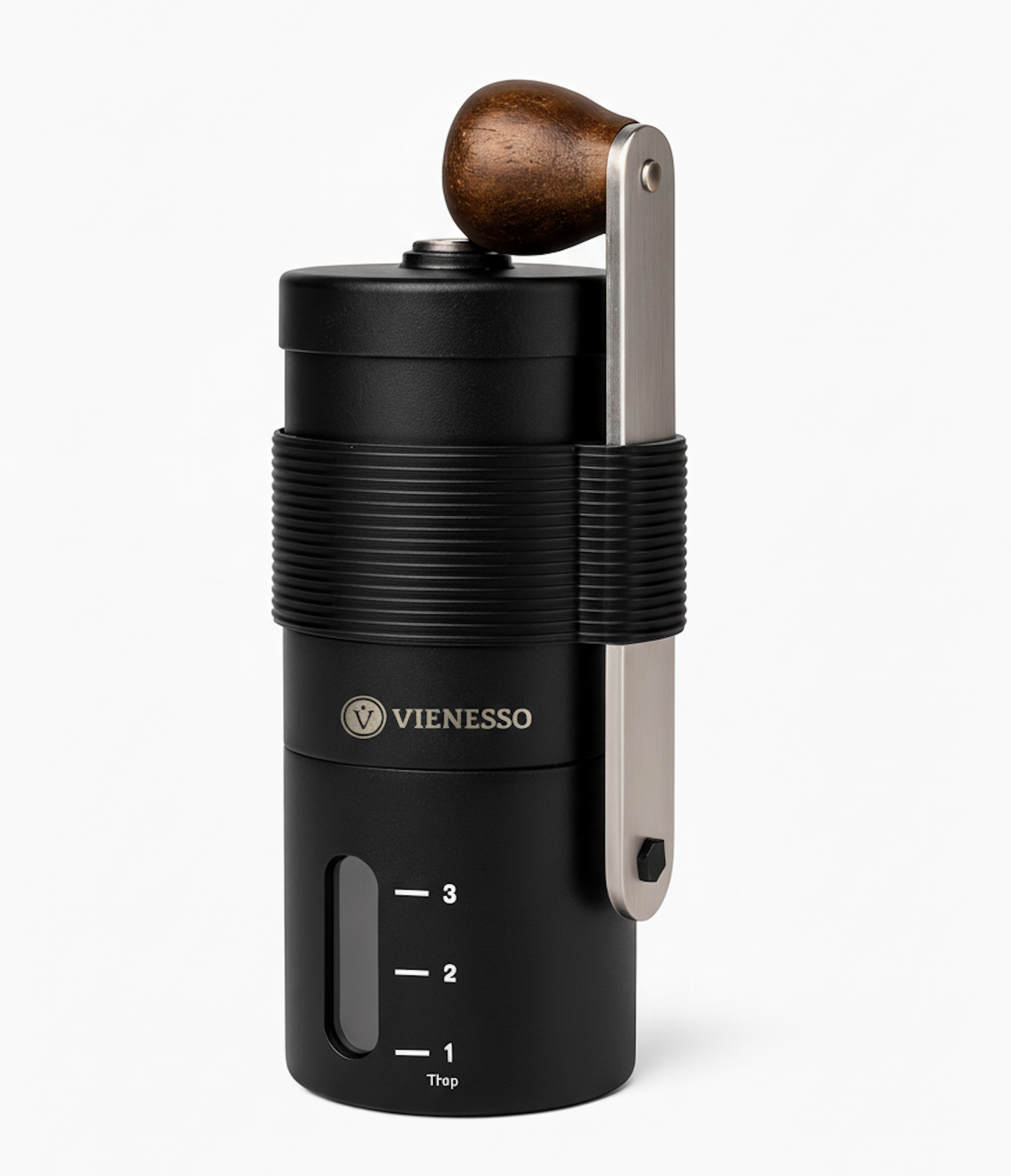 Kaffeemühle Manuell mit stufenloses Keramikmahlwerk - Kompakte Handkaffeemühle (schwarz)