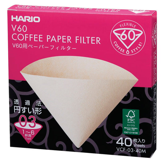 Hario V60 Größe 03 Filterpapier (Japan) VCF-03-40M