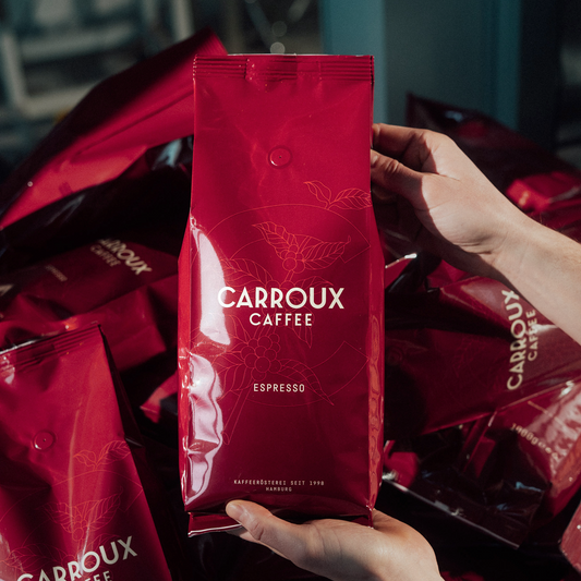 CARROUX Espresso Bohnen 1 kg – Arabica Robusta Blend (Medium Dark Roast)