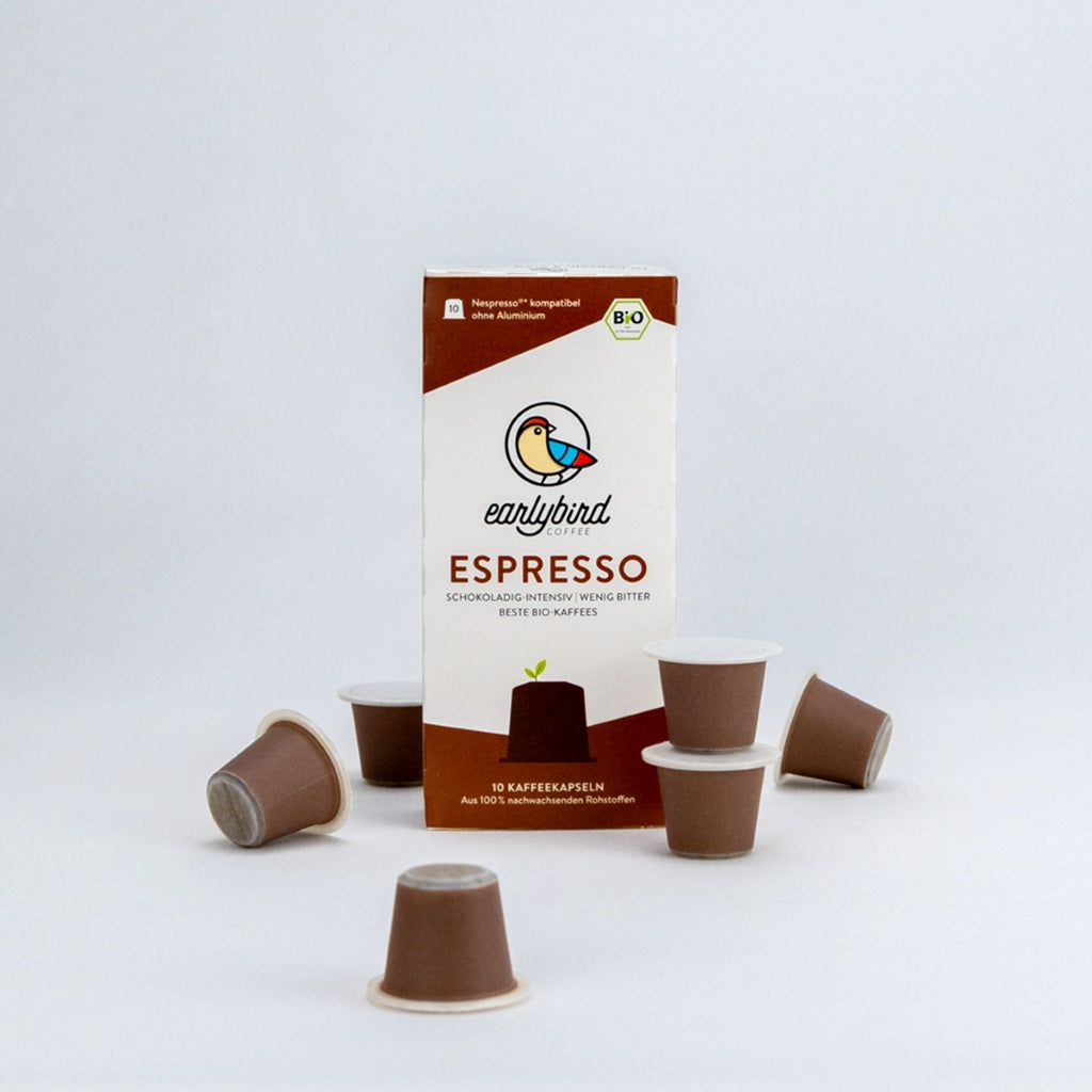 earlybird coffee Bio Kaffeekapseln Probierpaket - 3x3 Packungen