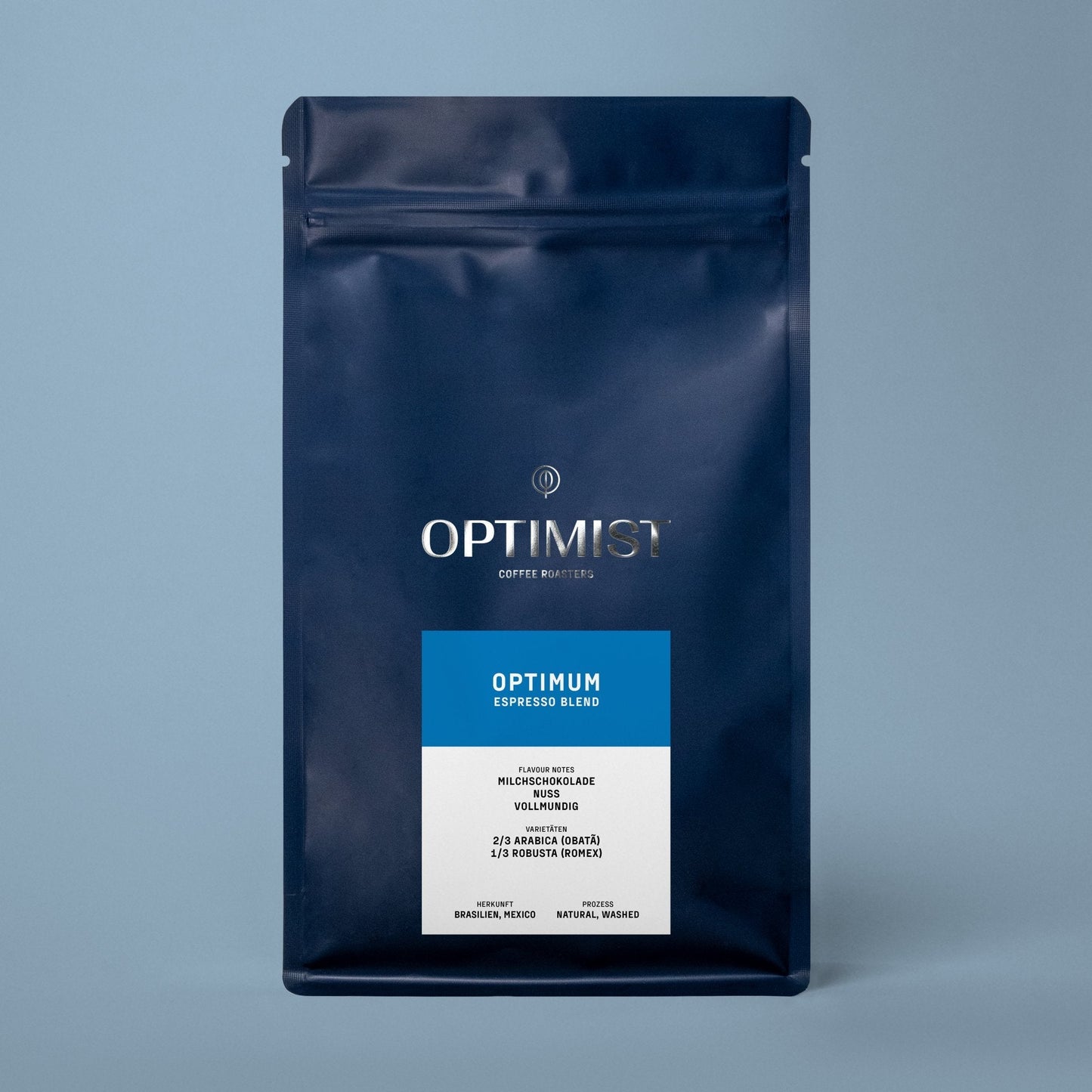 Optimist Coffee OPTIMUM Espresso Blend – Arabica & Robusta Specialty Coffee Bohnen (Brasilien & Mexiko)