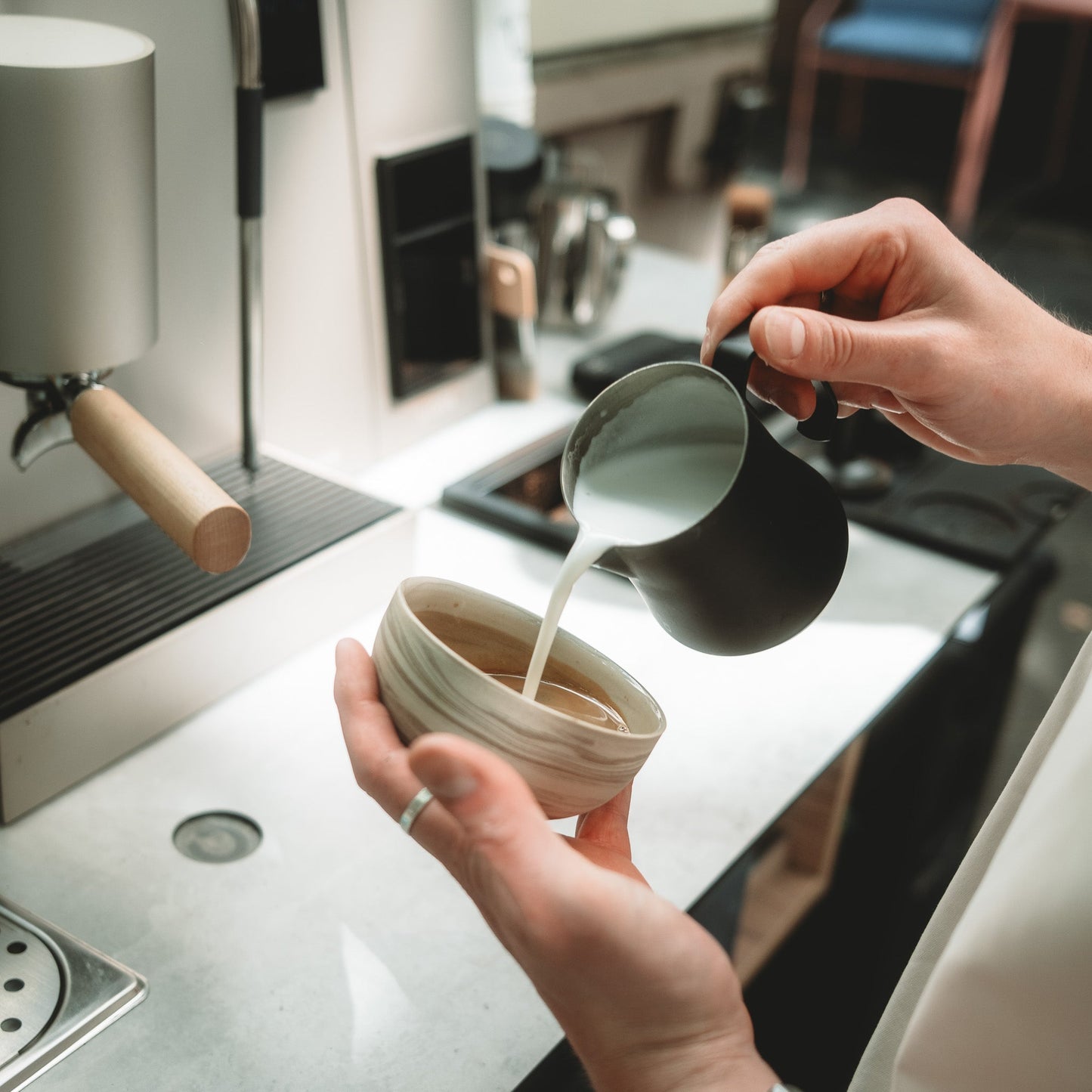 Cappuccino Tasse KUMO mixed clay