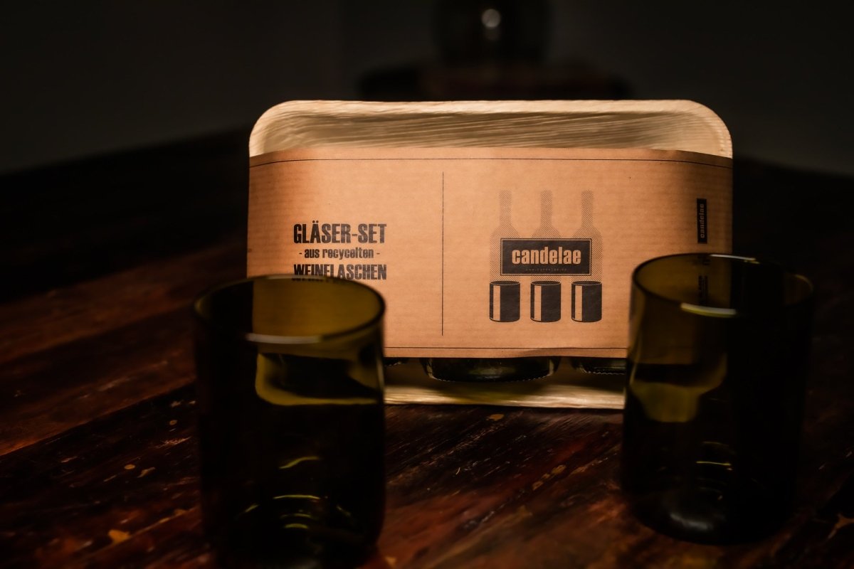 Trinkgläser aus recycelten Weinflaschen – Nachhaltig, robust und spülmaschinenfest