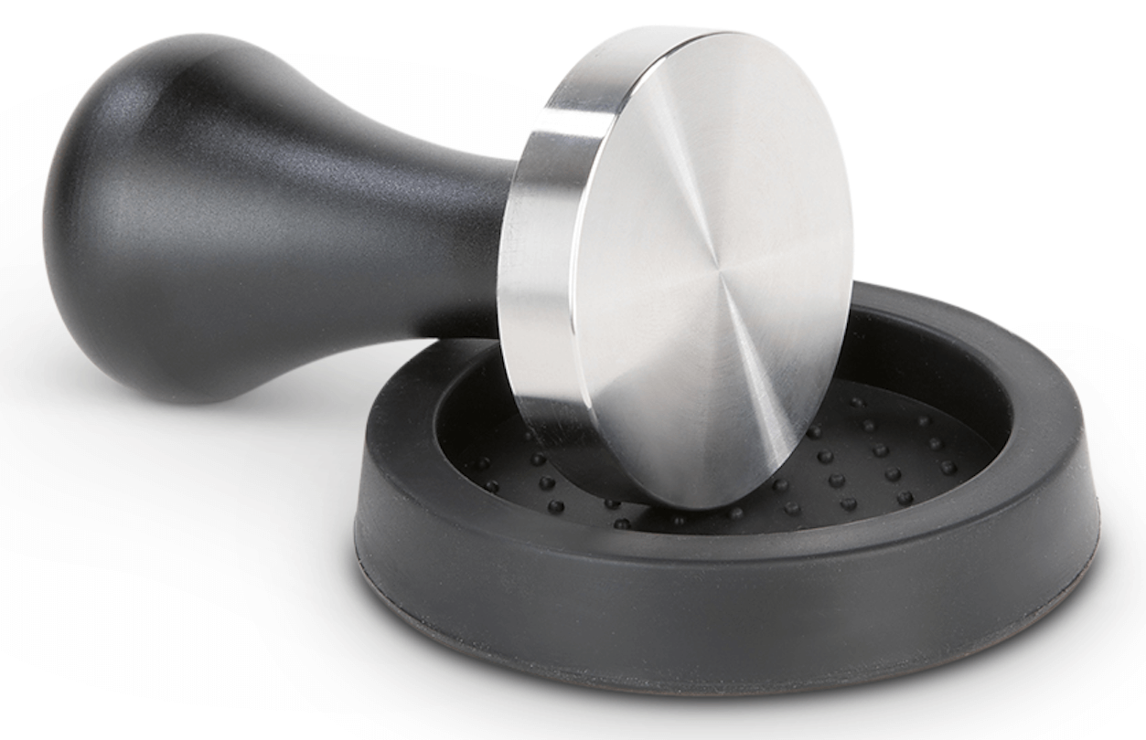 Tamper Set für den Barista - Espresso Stempel zum Andrücken aus Edelstahl und Druckguss-Griff inkl. Matte - 51 mm
